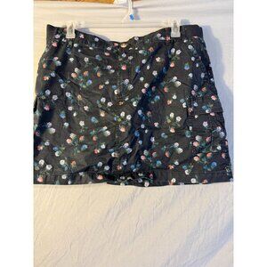 Lee Skort Mini Skirt Navy Floral Stretch Short Womens Plus Size 18 Medium 1X